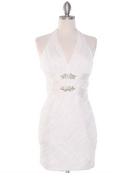 Ruched Halter Cocktail Dress