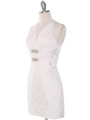 DPR1329 Ruched Halter Cocktail Dress - White, Alt View Thumbnail