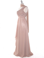 DPR1279 Rhinestone Braided Bodice Empire Waist Evening Dress - Beige, Alt View Thumbnail