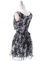 DR140  Black Chiffon Print Summer Dress - Back Image
