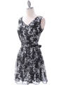 DR140  Black Chiffon Print Summer Dress - Alt. Image