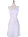 E1165 White Graduation Dress with Rhinestone Trim - White, Front View Thumbnail
