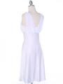 E1165 White Graduation Dress with Rhinestone Trim - White, Back View Thumbnail