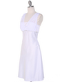 E1165 White Graduation Dress with Rhinestone Trim - White, Alt View Thumbnail
