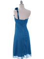 E1801 Teal One Shoulder Homecoming Dress - Teal, Back View Thumbnail