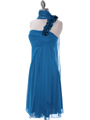 E1801 Teal One Shoulder Homecoming Dress - Teal, Alt View Thumbnail