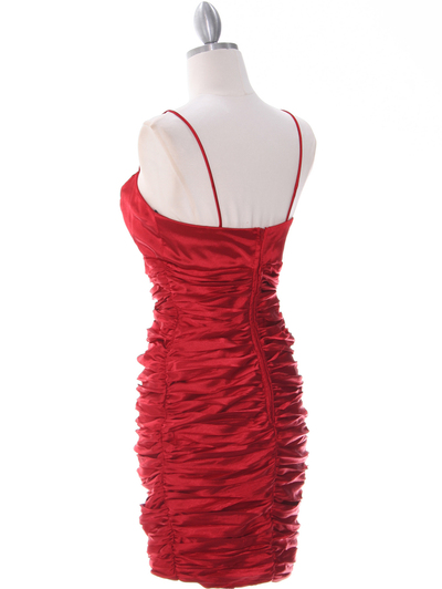 E1808 Red Cocktail Dress with Bolero - Red, Back View Medium