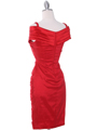 E1895 Red Cocktail Dress - Red, Back View Thumbnail