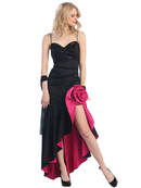 Rosette High Low Evening Dress