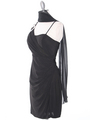 E1944 One Shoulder Asymmetrical Cocktail Dress - Black, Alt View Thumbnail