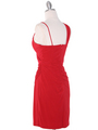 E1944 One Shoulder Asymmetrical Cocktail Dress - Red, Back View Thumbnail