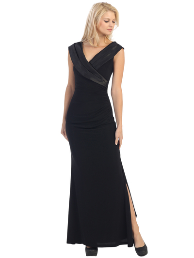 E2043 Timeless Evening Dress - Black, Front View Medium