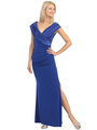E2043 Timeless Evening Dress - Royal Blue, Front View Thumbnail