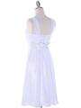 E2460 Pleated Graduation Dress - White, Back View Thumbnail