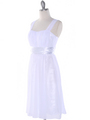 E2460 Pleated Graduation Dress - White, Alt View Thumbnail