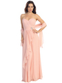 E2505 Sweetheart Swirl Pleated Bodice Evening Gown - Dusty Pink, Front View Thumbnail