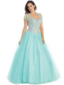 E3020 Fairy Tales Sparkling Bodice Princess Gown - Mint, Alt View Thumbnail