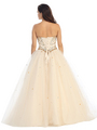 E3023 Princess Quinceanera Gown - Gold, Back View Thumbnail