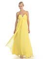 EV3035 Empire Waist Chiffon Evening Dress - Yellow, Alt View Thumbnail
