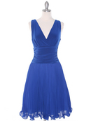 Pleated V-neck Cocktail Dress