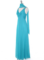 EV3065 Knot Decor Evening Dress - Jade, Alt View Thumbnail
