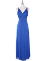 EV3065 Knot Decor Evening Dress - Royal Blue, Front View Thumbnail