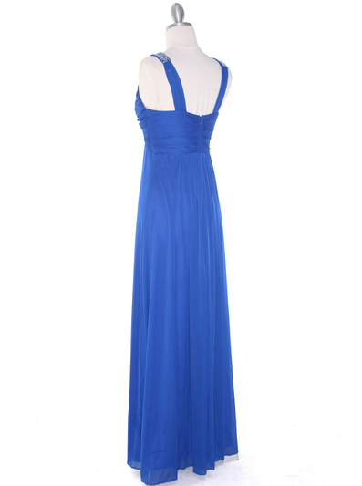 EV3065 Knot Decor Evening Dress - Royal Blue, Back View Medium