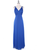 EV3065 Knot Decor Evening Dress, Royal Blue