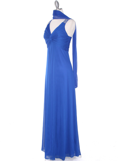 EV3065 Knot Decor Evening Dress - Royal Blue, Alt View Medium