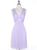 Mesh Cocktail Dress with Rhinestone Brooch