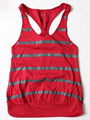 FH006 Women's Tank with Stripe - Red, Front View Thumbnail