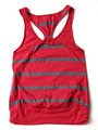 FH006 Women's Tank with Stripe - Red, Back View Thumbnail