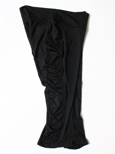 FH009 Cropped Shirred Yoga Pant - Black, Alt View Medium