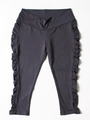 FH009 Cropped Shirred Yoga Pant - Gray, Front View Thumbnail