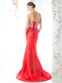 FY-CB760 Strapless Embellished Top Mermaid Gown - Red, Back View Thumbnail
