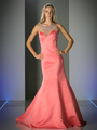 FY-CK36 Trumpet Prom Gown with illusion Neckline - Coral, Front View Thumbnail