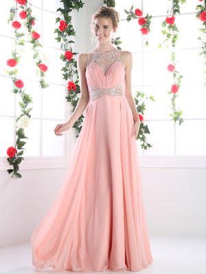 FY-CK78 Illusion Sweetheart Prom Evening Dress, Blush