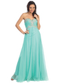GL1074 Sweetheart Evening Dress - Mint, Front View Thumbnail