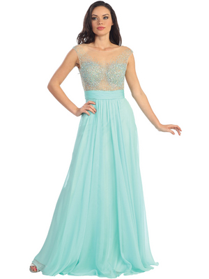 GL1077 Vintage Inspired Evening Dress , Tiffany