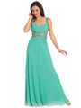 GL1082 Stunning Sweetheart Wrap Evening Gown - Green, Front View Thumbnail