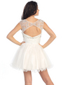 GL1140 Perky and Posh Party Cocktail Dress - White, Back View Thumbnail