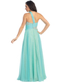 GL1154 One Shoulder Chiffon Over Lace Evening Dress - Tiffany, Back View Thumbnail