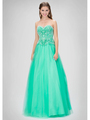 GL1300P Strapless Sweetheart Prom Dress - Tiffany, Front View Thumbnail