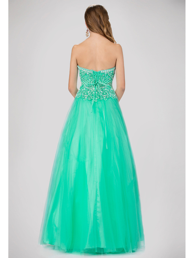 GL1300P Strapless Sweetheart Prom Dress - Tiffany, Back View Medium