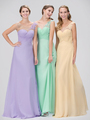 GL1332X Mock One Shoulder Bridesmaid Dress - Champagne, Front View Thumbnail