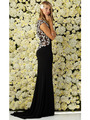 GL2039 Embellished Cap Sleeves Gown - Black, Back View Thumbnail