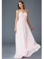 GL2070 Strapless Sweetheart Ruched Prom Dress - Pink, Front View Thumbnail