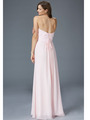 GL2070 Strapless Sweetheart Ruched Prom Dress - Pink, Back View Thumbnail