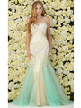 GL2081 Tulle Prom Dress - Tiffany Nude, Front View Thumbnail