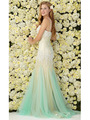 GL2081 Tulle Prom Dress - Tiffany Nude, Back View Thumbnail